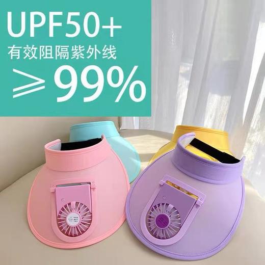 儿童帽子夏季遮阳防晒空顶帽防紫外线卡通太阳帽电风扇吹风亲子帽 商品图8