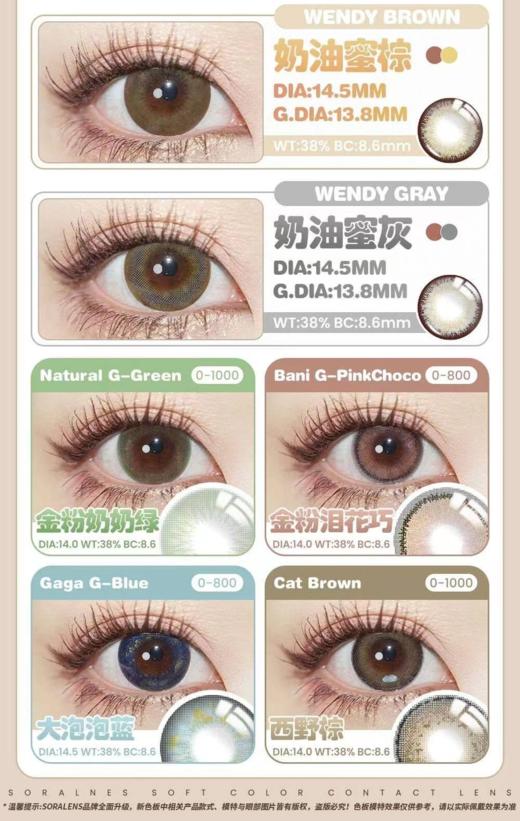 soralens全系列，188/一副，288/两副，358/三副，最高度数有1000 商品图3