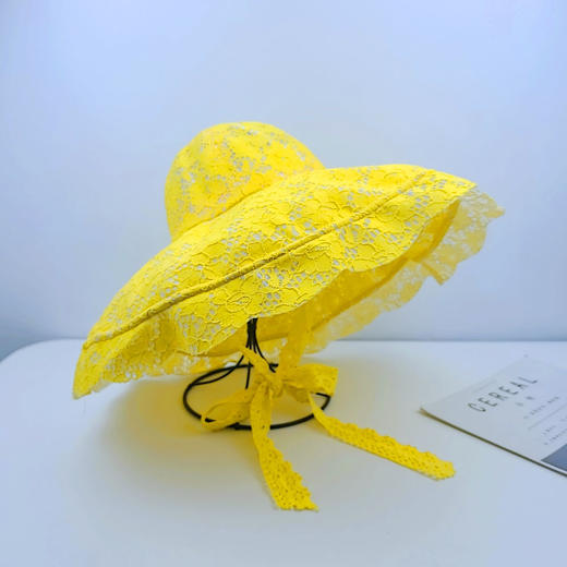 女子夏季大檐防晒帽亲子洋气遮阳帽女童薄款太阳帽蕾丝公主帽子女 商品图8