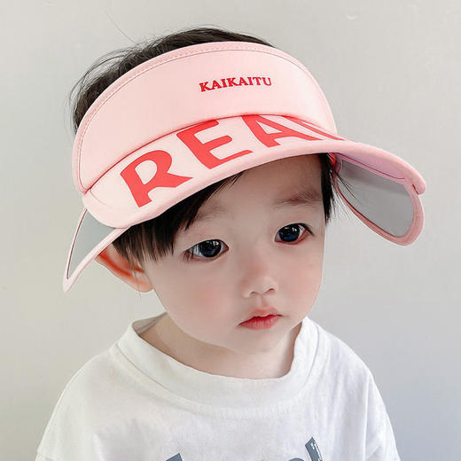 儿童春秋夏季空顶帽遮阳防晒防紫外线男女宝宝拉板可伸缩大檐户外 商品图7