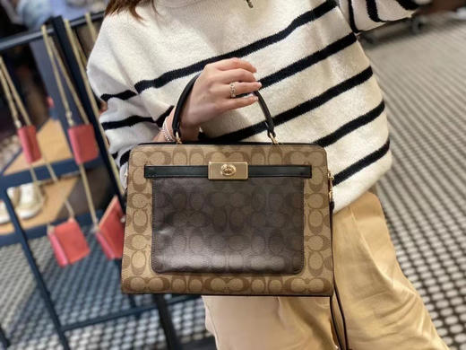 2折！这款有点美啊[色][色]🇺🇸Coach Lane新款top handle大号铂金包👜 商品图5