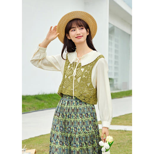 ZIHAN紫涵小衫马甲两件套2022春新款上衣针织马甲套装Z2Z02BS438 商品图2