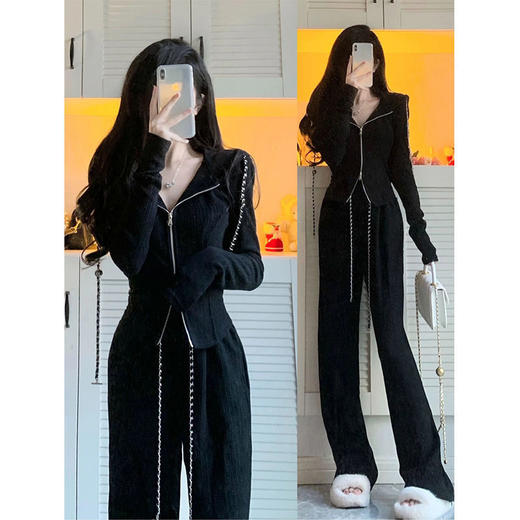 炸街轻熟风港味休闲时尚显瘦超火两件套装2025年新款女装春装 商品图0