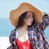 ins网红名媛大沿拉菲草帽时尚气质大檐海边度假沙滩帽遮阳防晒帽 商品缩略图5
