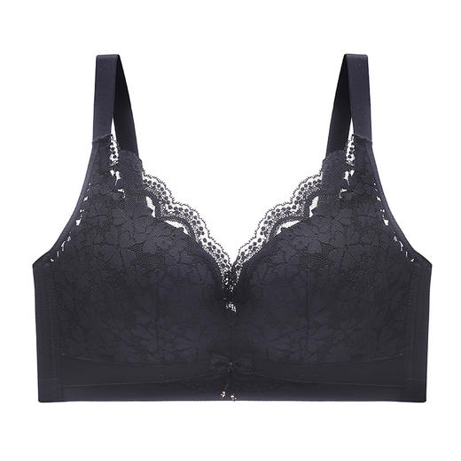 会呼吸的空气杯蕾丝文胸，法式蕾丝花面上薄下厚调整型美胸无钢圈内衣，贴身舒适透气上托聚拢文胸套装XT-3688 商品图4