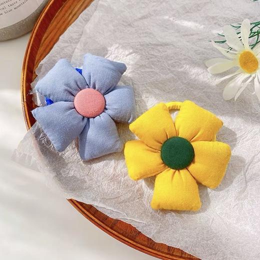 早春立体大花朵充棉布艺儿童头饰小花扎头皮筋 商品图6