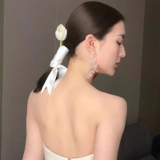 仿真郁金香发饰简约超仙美丝带森系 商品图3