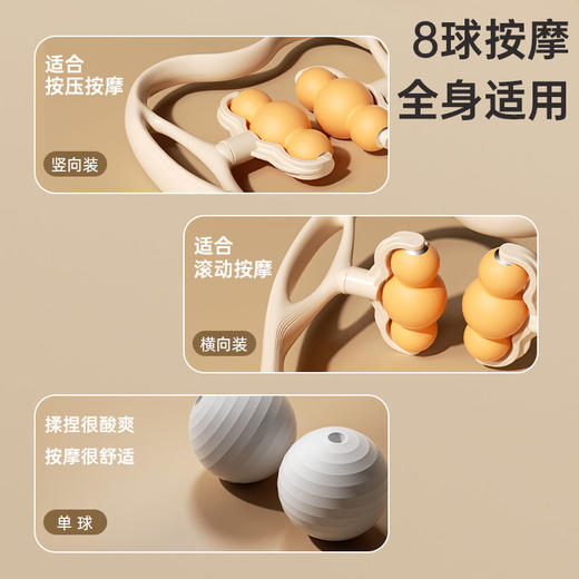 瑜伽颈椎按摩器 可6轮滚动揉捏多功能家用小神器 商品图7