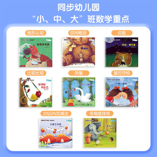 【99选3】洪恩有声绘本成长数学8册 听故事玩游戏 在家轻松学数学 3-6岁（可点读） 商品图1