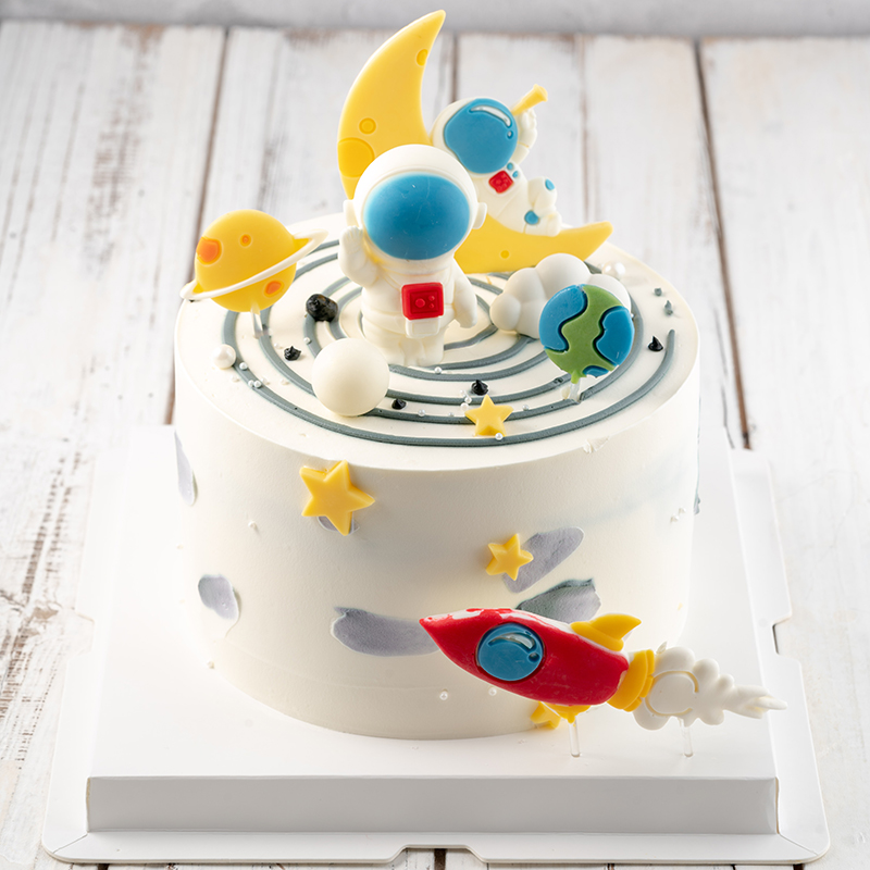 情景蛋糕 遨游星际 牛奶奶油情景蛋糕 生日蛋糕 大理同城送