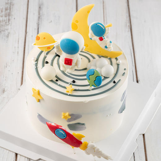 情景蛋糕 遨游星际 牛奶奶油情景蛋糕 生日蛋糕 大理同城送 商品图3