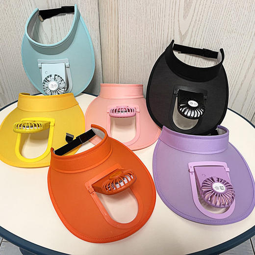 儿童帽子夏季遮阳防晒空顶帽防紫外线卡通太阳帽电风扇吹风亲子帽 商品图7