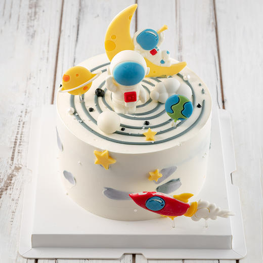 情景蛋糕 遨游星际 牛奶奶油情景蛋糕 生日蛋糕 大理同城送 商品图2