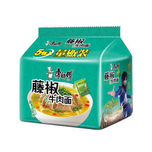 康师傅藤椒牛肉面 100g*5 商品图0