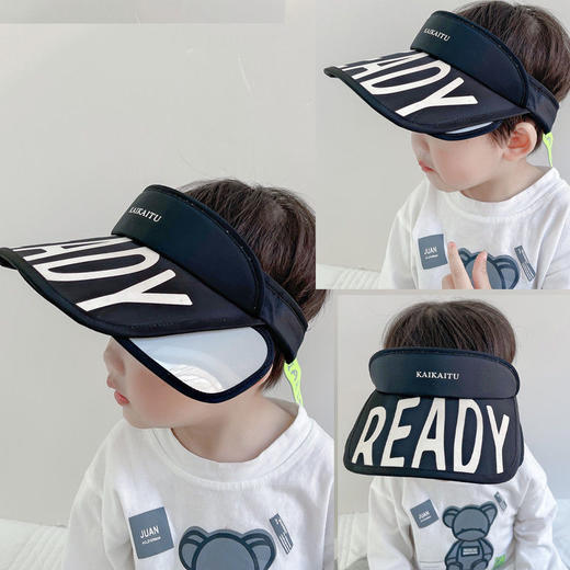 儿童春秋夏季空顶帽遮阳防晒防紫外线男女宝宝拉板可伸缩大檐户外 商品图9