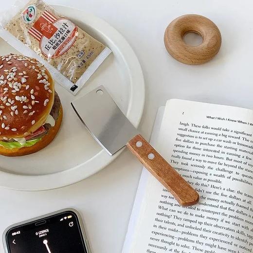 木质韩国ins迷你菜刀家用奶酪刀甜品刀水果刀面包刀披萨刀 商品图7