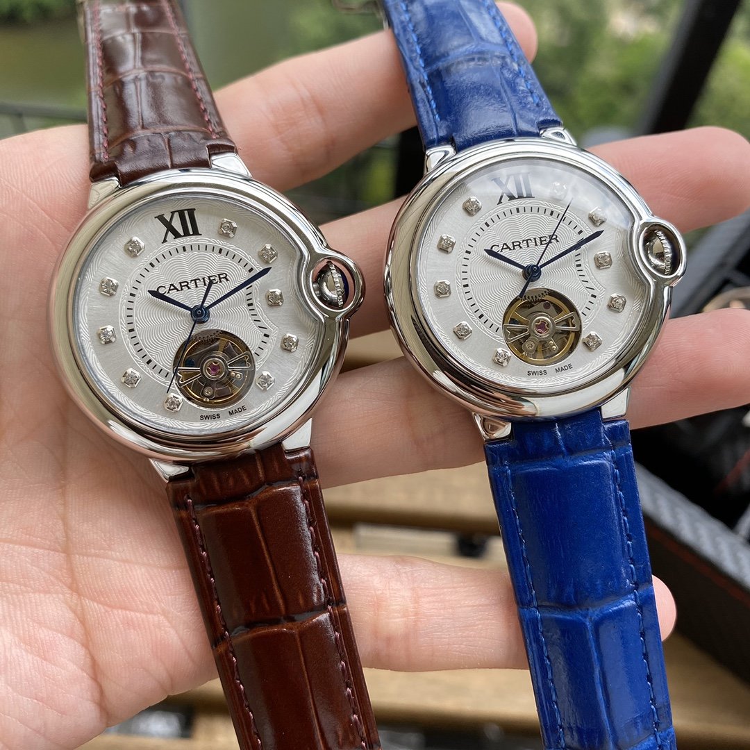 卡地亚 cartier cartier 蓝气球陀飞轮系列机械女表火热上市蓝色指针