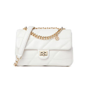 他她2022春款时尚单肩菱格纹小方包亮片蓝色链条女包X2889 X2888