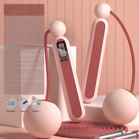 「液晶高清计数！室内外两用」智能无绳跳绳电子计数无线负重可调节两用学生中考训练健身跳绳体育用品