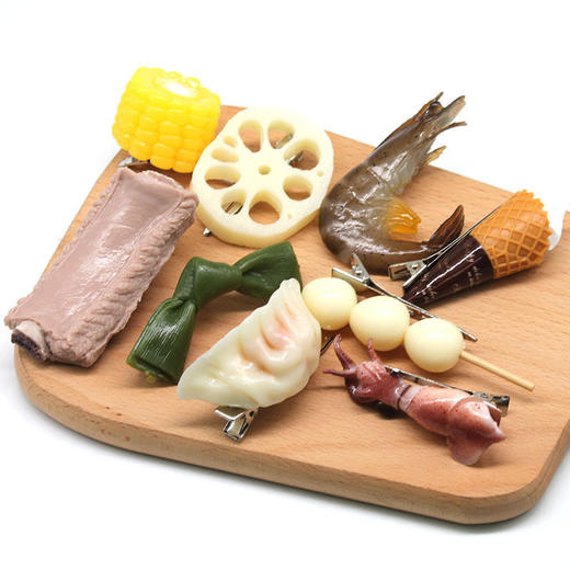 网红社交牛逼症发卡排骨发夹PVC仿真大虾搞怪个性侧边夹子头饰 商品图0