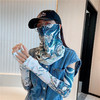 防晒面罩冰丝袖套夏男女防紫外线骑行开车薄款冰袖护颈面纱遮脸罩 商品缩略图1