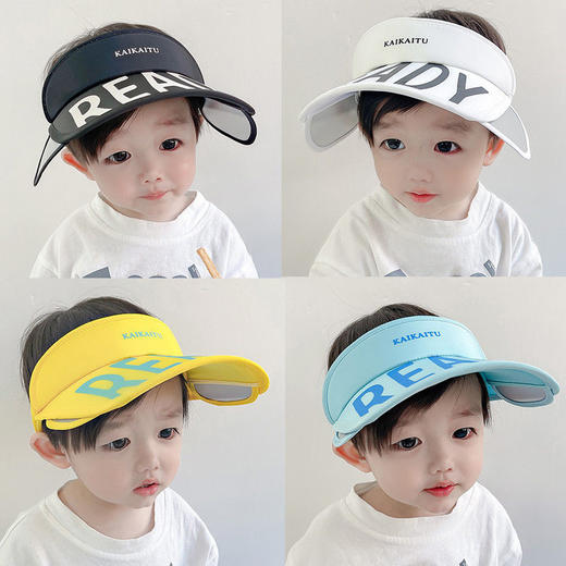 儿童春秋夏季空顶帽遮阳防晒防紫外线男女宝宝拉板可伸缩大檐户外 商品图5