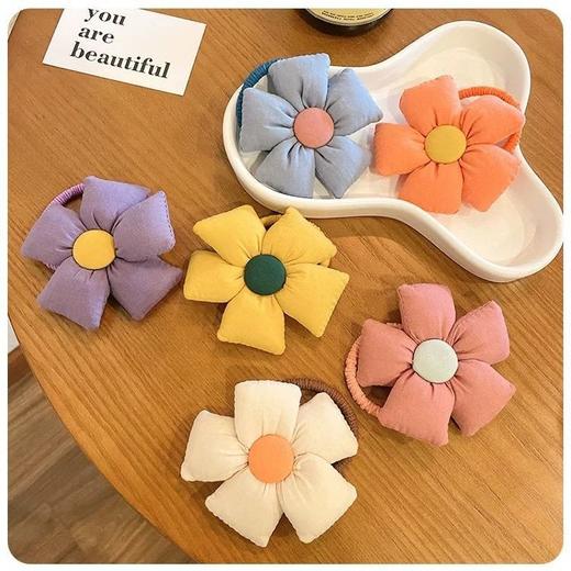 早春立体大花朵充棉布艺儿童头饰小花扎头皮筋 商品图1