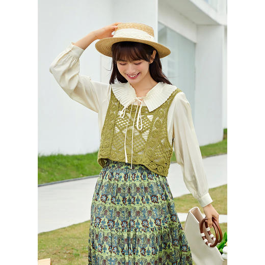 ZIHAN紫涵小衫马甲两件套2022春新款上衣针织马甲套装Z2Z02BS438 商品图1