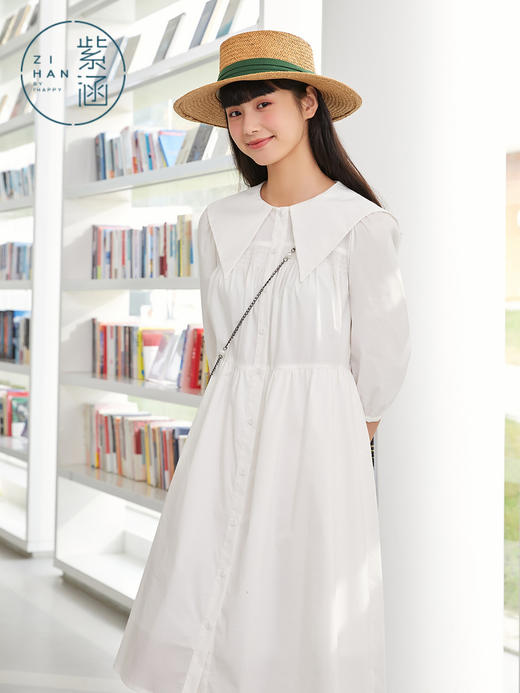ZIHAN紫涵2022年春新款七分袖娃娃裙Z2Z02BS425 商品图0