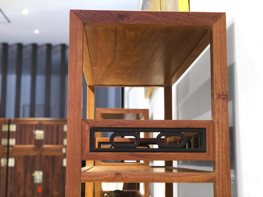 红桥红  家具严选  缅甸花梨（大果紫檀）【198嵌紫光檀椭圆卡子花 书架】 商品图6