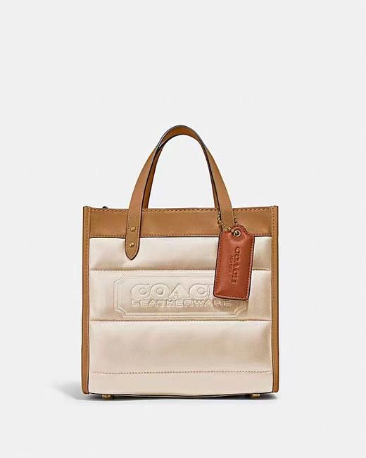 【直播】COACH蔻驰拼接绗缝徽章22号托特包 商品图0