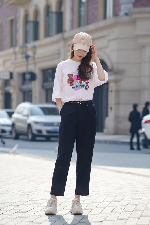 清凉去库【小熊印花T恤】【胖瘦可穿】臣禾【100%棉】宽松【藏肉救星】情侣款圆领短袖上衣S211050831（现货） 黑S白M无货 勿拍，偏大一码 商品图4