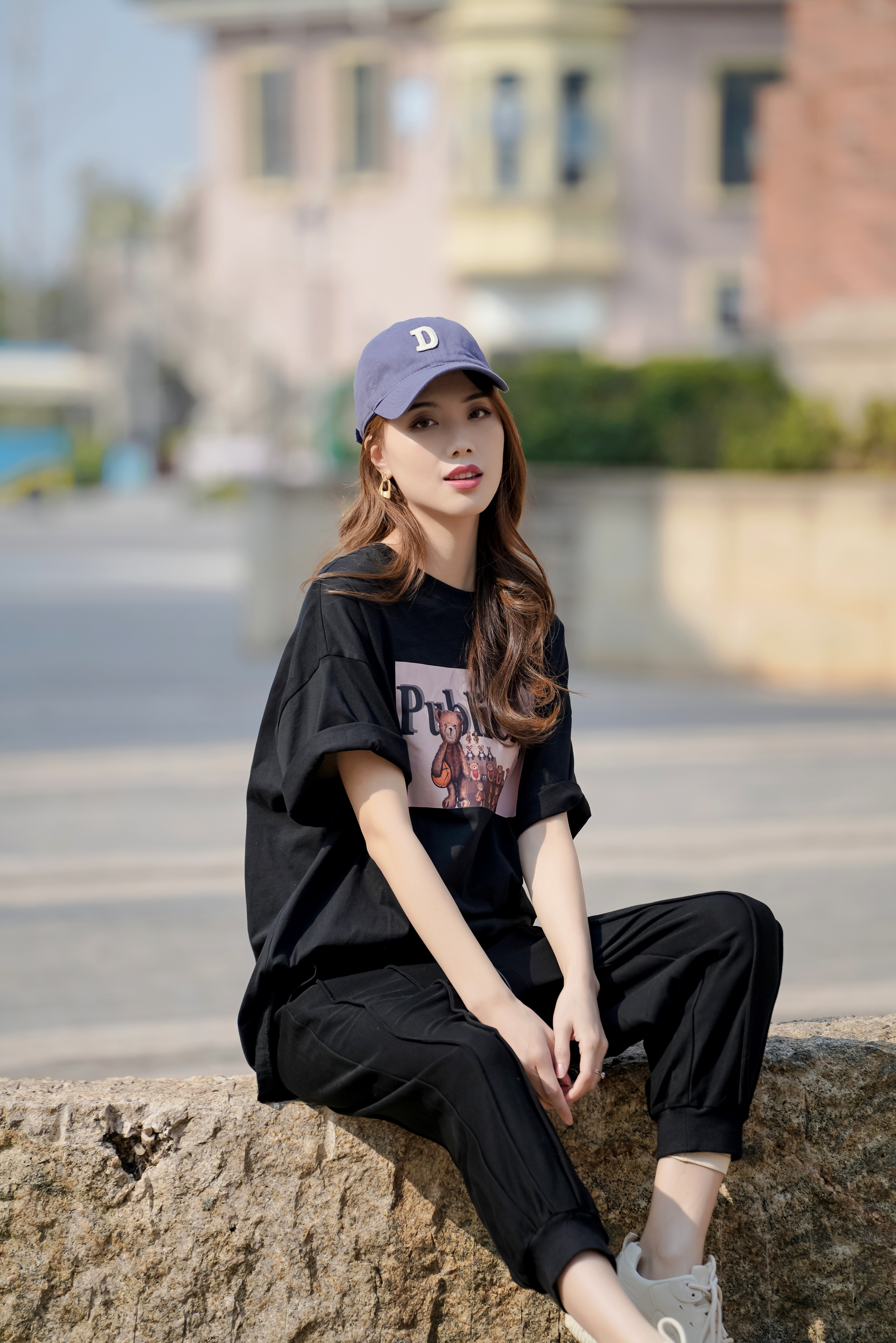 清凉去库【小熊印花T恤】【胖瘦可穿】臣禾【100%棉】宽松【藏肉救星】情侣款圆领短袖上衣S211050831（现货） 黑S白M无货 勿拍，偏大一码