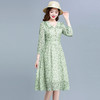 WE- AH22A1205 碎花连衣裙女中长款2022春装新款修身大码长袖气质优雅时尚A字裙 商品缩略图2