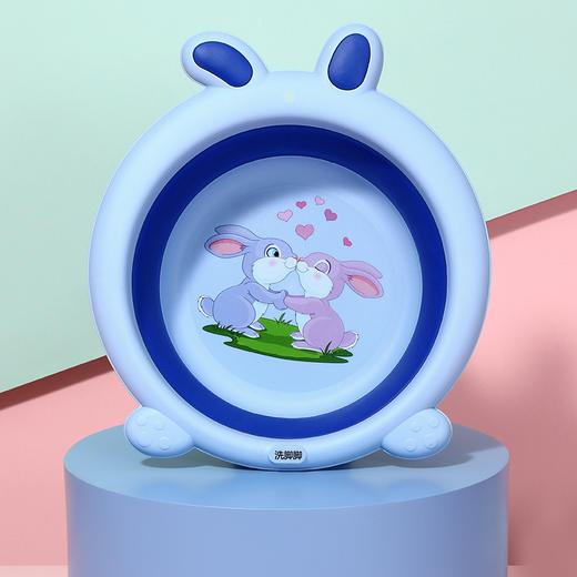 [两个装] 折叠婴儿脸盆便携儿童脸盆宝宝硅胶可折叠洗脸盆户外卡通洗PP洗脚 商品图7