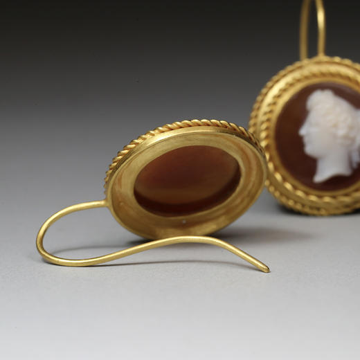 1880年代玛瑙Cameo双姝耳环 商品图2