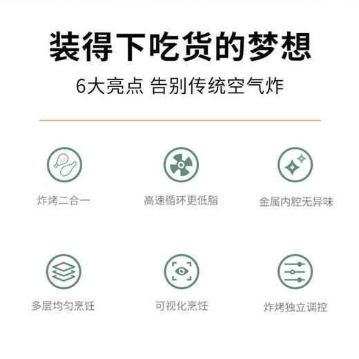 长帝KCV18WL长帝空气炸锅烤箱家用多功能炸烤合一无油电炸锅薯条 商品图2
