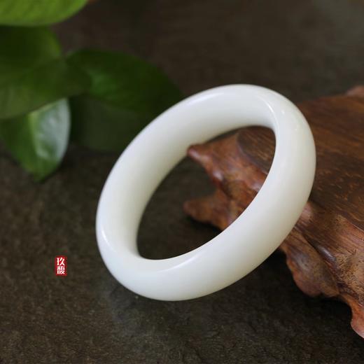 和田玉（羊脂玉）俄料手镯--平安镯80.8g/56# 商品图1