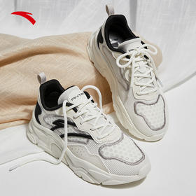 安踏小千禧黑白色老爹鞋女鞋2022春季新款厚底运动鞋子122228891-1/3