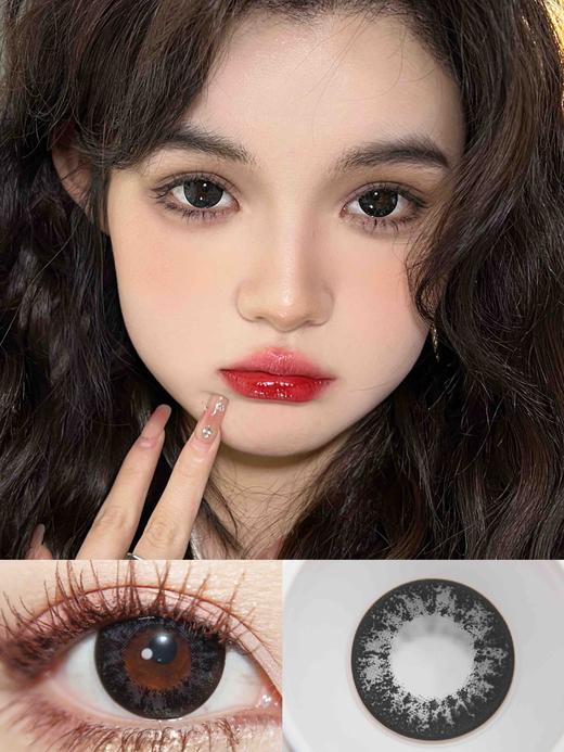 【年抛】娃娃黑、碎钻银河黑 sheepcon | 大直径14.5 着色14.4 | 【同品牌多副更划算,选款色板在详情页】，黑色美瞳 商品图1