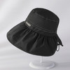 韩国轻薄透气抽绳大沿帽纯色百搭后开叉可折叠太阳帽  JC-1627 商品缩略图5