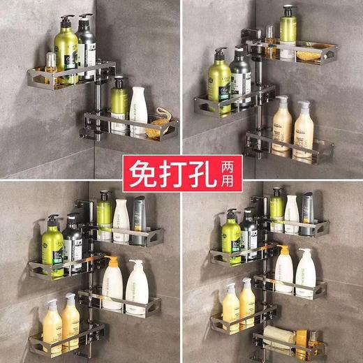 不锈钢厨房置物架调料收纳架免打孔可180度旋转壁挂式厨具用品 商品图2