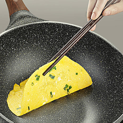 翰乐麦饭石不粘炒锅HL-CG30臻岩炒锅30cm电磁炉煤气灶通用 商品图2