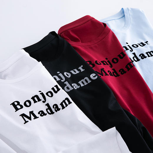 清爽百搭时尚修身,80支植绒丝光棉字母纯棉夏季短袖女T恤 ZS8901 商品图3