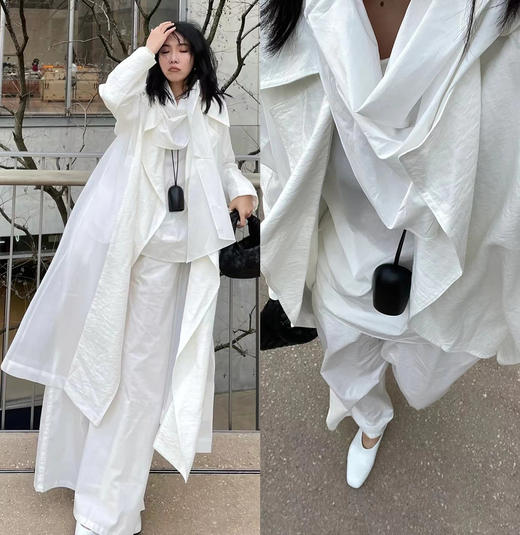 HIDEMI 简约设计感围巾式绑带多穿衬衫 商品图2