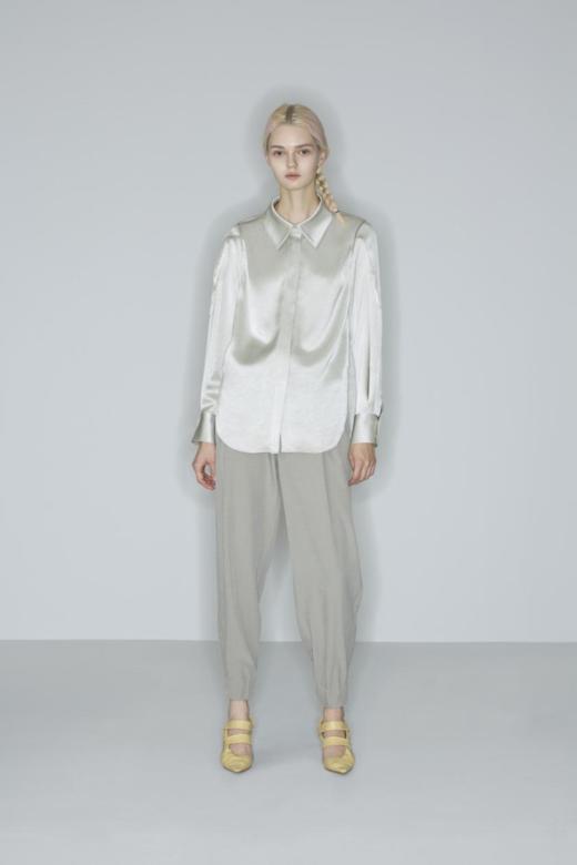 竖条纹中长款衬衫 商品图0