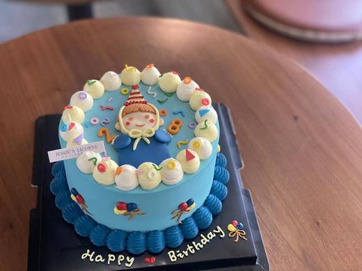 复古手绘翻糖小孩奶油蛋糕 商品图0