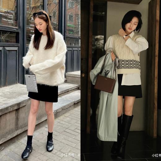 HIDEMI 到店必入A字型设计感简约户外显瘦修身气质半身短裙 黑色/卡其色/薰衣草紫/奶油白/马尔斯绿/摩卡棕 商品图3