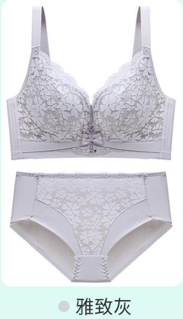 会呼吸的空气杯蕾丝文胸，法式蕾丝花面上薄下厚调整型美胸无钢圈内衣，贴身舒适透气上托聚拢文胸套装XT-3688 商品图8