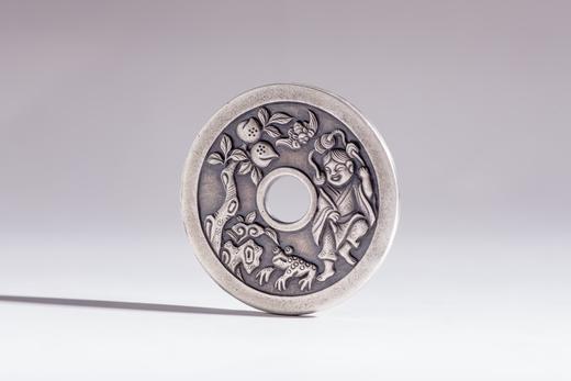 矩德泉坊  纯银手作 长命富贵金玉满堂浮雕刘海戏金蟾 吉祥钱461 商品图6